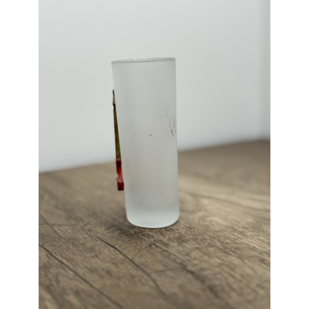 Frosted Tall Shot Glass‎ with 3D Red Electric Guitar Relief Music Barware - Picture 3 of 6
